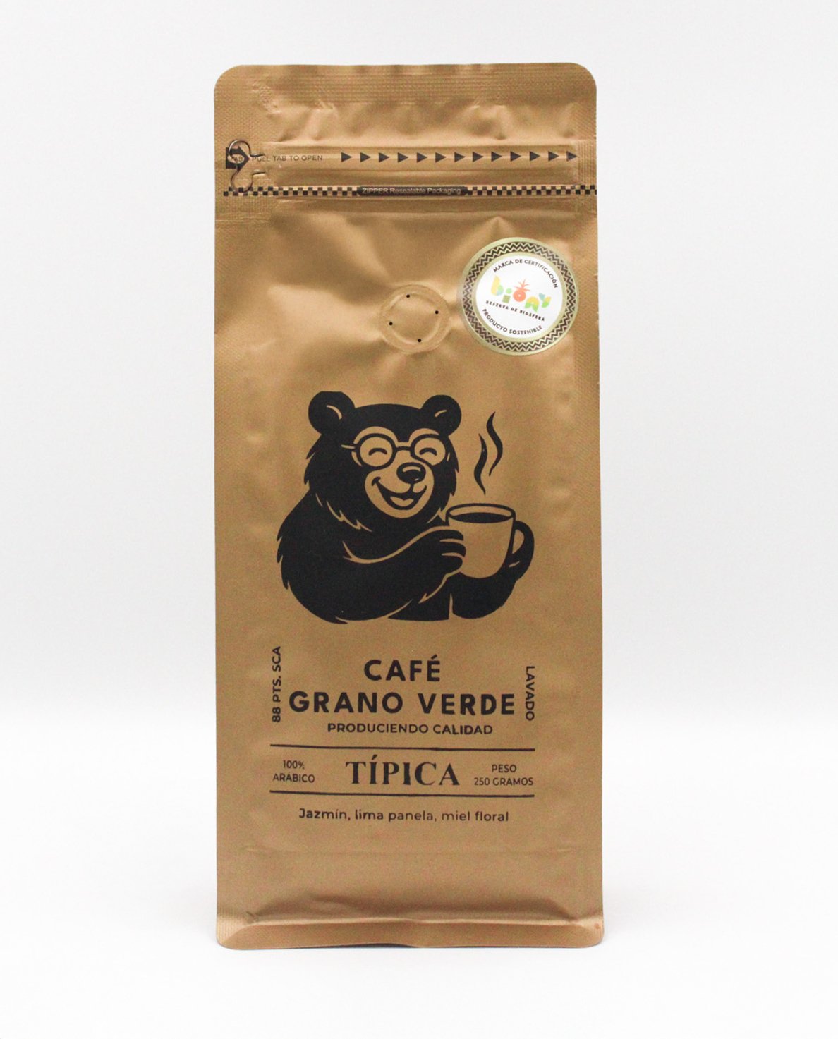 FRONTAL (34) Café Grano Verde - Típica 250 g. - Imagen 1